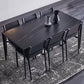 Stone Top Dining Table Rectangle Contemporary Table with 4 Legs in Black Clearhalo 'Dining Tables & Seating' 'Dining Tables' 'dining_table' 'furn' 'furn_dining_table' 'Furniture' 'furniture_dining_table' 'Kitchen & Dining Furniture' 'kitchen' 'kitchen_dining_table' 4831061