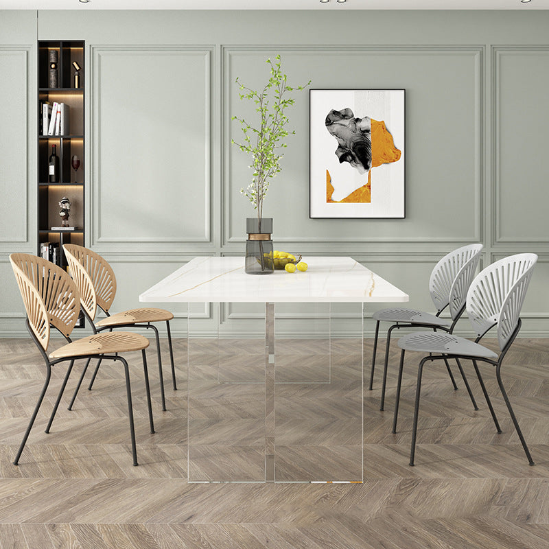 Stone Top Table Traditional Luxury Dining Table with Double Pedestal Base Gold 55.1"L x 31.5"W x 29.5"H Without Chairs Clearhalo 'Dining Tables & Seating' 'Dining Tables' 'dining_table' 'furn' 'furn_dining_table' 'Furniture' 'furniture_dining_table' 'Kitchen & Dining Furniture' 'kitchen' 'kitchen_dining_table' 4831073