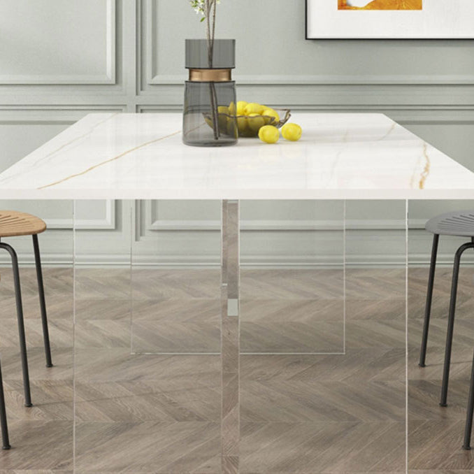 Stone Top Table Traditional Luxury Dining Table with Double Pedestal Base Clearhalo 'Dining Tables & Seating' 'Dining Tables' 'dining_table' 'furn' 'furn_dining_table' 'Furniture' 'furniture_dining_table' 'Kitchen & Dining Furniture' 'kitchen' 'kitchen_dining_table' 4831078