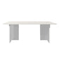 Stone Top Table Traditional Luxury Dining Table with Double Pedestal Base Gold 78.7"L x 31.5"W x 29.5"H Without Chairs Clearhalo 'Dining Tables & Seating' 'Dining Tables' 'dining_table' 'furn' 'furn_dining_table' 'Furniture' 'furniture_dining_table' 'Kitchen & Dining Furniture' 'kitchen' 'kitchen_dining_table' 4831080