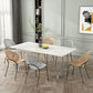 Stone Top Table Traditional Luxury Dining Table with Double Pedestal Base Clearhalo 'Dining Tables & Seating' 'Dining Tables' 'dining_table' 'furn' 'furn_dining_table' 'Furniture' 'furniture_dining_table' 'Kitchen & Dining Furniture' 'kitchen' 'kitchen_dining_table' 4831082