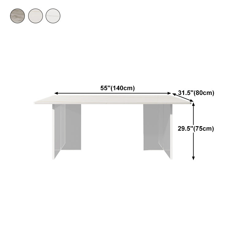 Stone Top Table Traditional Luxury Dining Table with Double Pedestal Base Clearhalo 'Dining Tables & Seating' 'Dining Tables' 'dining_table' 'furn' 'furn_dining_table' 'Furniture' 'furniture_dining_table' 'Kitchen & Dining Furniture' 'kitchen' 'kitchen_dining_table' 4831086