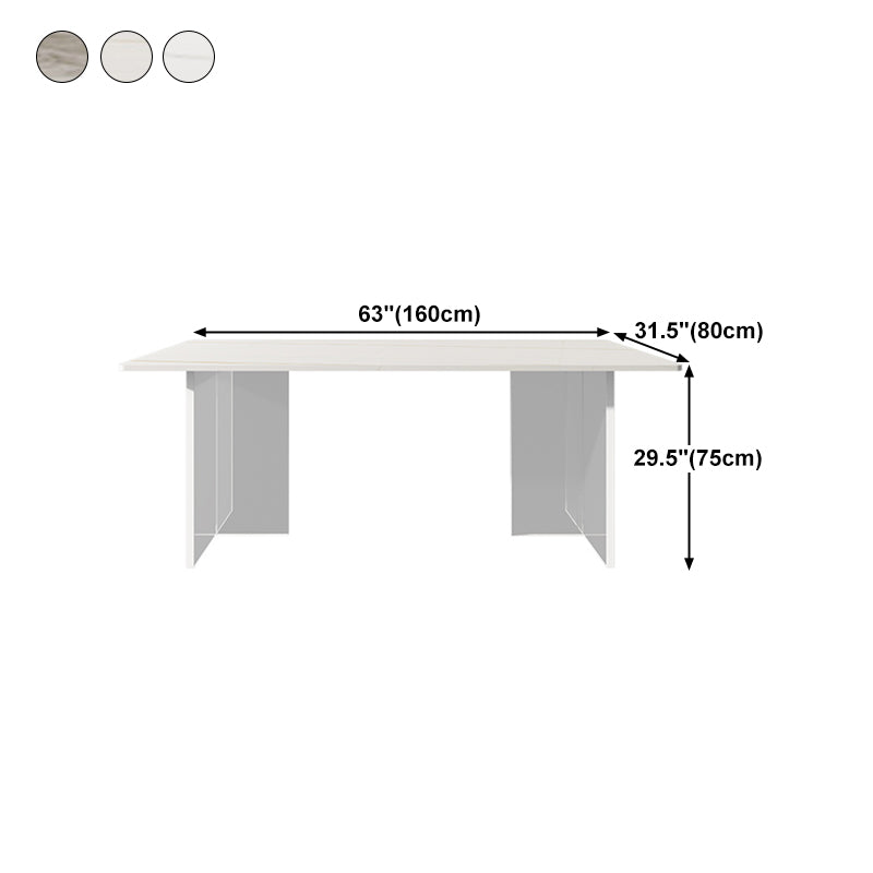 Stone Top Table Traditional Luxury Dining Table with Double Pedestal Base Clearhalo 'Dining Tables & Seating' 'Dining Tables' 'dining_table' 'furn' 'furn_dining_table' 'Furniture' 'furniture_dining_table' 'Kitchen & Dining Furniture' 'kitchen' 'kitchen_dining_table' 4831087