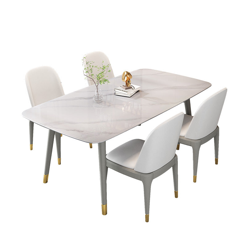 Rectangle Stone Dining Table Traditional Luxury Wood Tripod Base Dining Table Clearhalo 'Dining Tables & Seating' 'Dining Tables' 'dining_table' 'furn' 'furn_dining_table' 'Furniture' 'furniture_dining_table' 'Kitchen & Dining Furniture' 'kitchen' 'kitchen_dining_table' 4831109