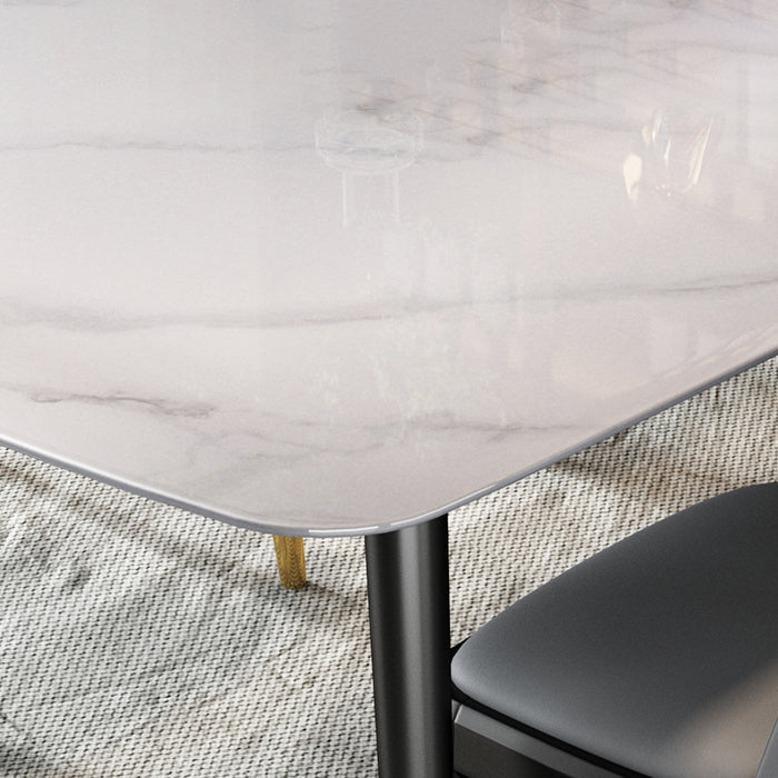 Rectangle Stone Dining Table Traditional Luxury Wood Tripod Base Dining Table Clearhalo 'Dining Tables & Seating' 'Dining Tables' 'dining_table' 'furn' 'furn_dining_table' 'Furniture' 'furniture_dining_table' 'Kitchen & Dining Furniture' 'kitchen' 'kitchen_dining_table' 4831111