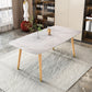 Rectangle Stone Dining Table Traditional Luxury Wood Tripod Base Dining Table Natural Without Chairs Clearhalo 'Dining Tables & Seating' 'Dining Tables' 'dining_table' 'furn' 'furn_dining_table' 'Furniture' 'furniture_dining_table' 'Kitchen & Dining Furniture' 'kitchen' 'kitchen_dining_table' 4831113