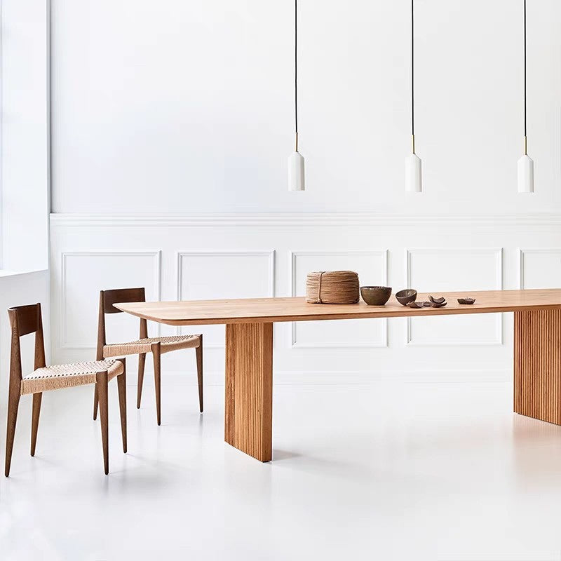 Pine Solid Wood Dining Site Table Modern Rectangle Double Pedestal Dining Table Clearhalo 'Dining Tables & Seating' 'Dining Tables' 'dining_table' 'furn' 'furn_dining_table' 'Furniture' 'furniture_dining_table' 'Kitchen & Dining Furniture' 'kitchen' 'kitchen_dining_table' 4831132