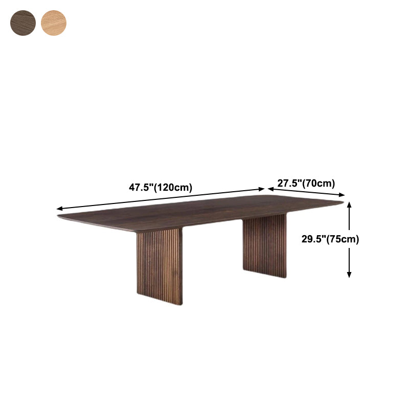 Pine Solid Wood Dining Site Table Modern Rectangle Double Pedestal Dining Table Clearhalo 'Dining Tables & Seating' 'Dining Tables' 'dining_table' 'furn' 'furn_dining_table' 'Furniture' 'furniture_dining_table' 'Kitchen & Dining Furniture' 'kitchen' 'kitchen_dining_table' 4831142