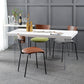 Transparent Base Double Pedestal Table Modern Stone Top Dinner Table Kitchen Home White 94.5"L x 39.4"W x 29.5"H Without Chairs Clearhalo 'Dining Tables & Seating' 'Dining Tables' 'dining_table' 'furn' 'furn_dining_table' 'Furniture' 'furniture_dining_table' 'Kitchen & Dining Furniture' 'kitchen' 'kitchen_dining_table' 4831146