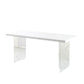 Transparent Base Double Pedestal Table Modern Stone Top Dinner Table Kitchen Home White Without Chairs Clearhalo 'Dining Tables & Seating' 'Dining Tables' 'dining_table' 'furn' 'furn_dining_table' 'Furniture' 'furniture_dining_table' 'Kitchen & Dining Furniture' 'kitchen' 'kitchen_dining_table' 4831147