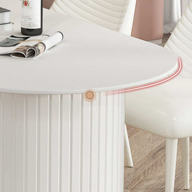 Modern Stone Top Dinette Table Solid Wood Double Pedestal Table in White Clearhalo 'Dining Tables & Seating' 'Dining Tables' 'dining_table' 'furn' 'furn_dining_table' 'Furniture' 'furniture_dining_table' 'Kitchen & Dining Furniture' 'kitchen' 'kitchen_dining_table' 4831171