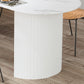 Modern Stone Top Dinette Table Solid Wood Double Pedestal Table in White Clearhalo 'Dining Tables & Seating' 'Dining Tables' 'dining_table' 'furn' 'furn_dining_table' 'Furniture' 'furniture_dining_table' 'Kitchen & Dining Furniture' 'kitchen' 'kitchen_dining_table' 4831172