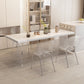 Modern Table in White for Restaurant Rectangle Table with Acrylic Base Wood 63"L x 27.6"W x 29.5"H Without Chairs Clearhalo 'Dining Tables & Seating' 'Dining Tables' 'dining_table' 'furn' 'furn_dining_table' 'Furniture' 'furniture_dining_table' 'Kitchen & Dining Furniture' 'kitchen' 'kitchen_dining_table' 4831210