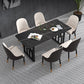 Traditional Luxury Dining Table Metal Double Pedestal Rectangle Counter Dining Table Black Gold 55.1"L x 27.6"W x 29.5"H Without Chairs Clearhalo 'Dining Tables & Seating' 'Dining Tables' 'dining_table' 'furn' 'furn_dining_table' 'Furniture' 'furniture_dining_table' 'Kitchen & Dining Furniture' 'kitchen' 'kitchen_dining_table' 4831227
