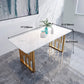 Traditional Luxury Dining Table Metal Double Pedestal Rectangle Counter Dining Table Clearhalo 'Dining Tables & Seating' 'Dining Tables' 'dining_table' 'furn' 'furn_dining_table' 'Furniture' 'furniture_dining_table' 'Kitchen & Dining Furniture' 'kitchen' 'kitchen_dining_table' 4831238