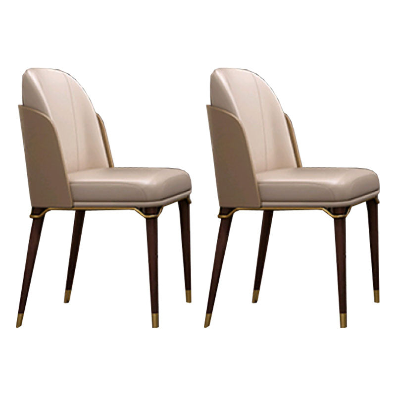 Glam Solid Wood Kitchen and Dining Room Chair Wingback Side Chair Khaki 2 Piece Set Clearhalo 'Dining Chairs' 'Dining Tables & Seating' 'dining_chair' 'furn' 'furn_dining_chair' 'Furniture' 'furniture_dining_chair' 'Kitchen & Dining Furniture' 4831282