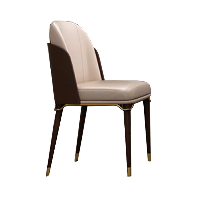 Glam Solid Wood Kitchen and Dining Room Chair Wingback Side Chair Dark Brown 1 Piece Clearhalo 'Dining Chairs' 'Dining Tables & Seating' 'dining_chair' 'furn' 'furn_dining_chair' 'Furniture' 'furniture_dining_chair' 'Kitchen & Dining Furniture' 4831291