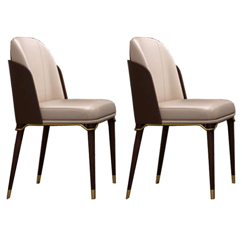 Glam Solid Wood Kitchen and Dining Room Chair Wingback Side Chair Dark Brown 2 Piece Set Clearhalo 'Dining Chairs' 'Dining Tables & Seating' 'dining_chair' 'furn' 'furn_dining_chair' 'Furniture' 'furniture_dining_chair' 'Kitchen & Dining Furniture' 4831293