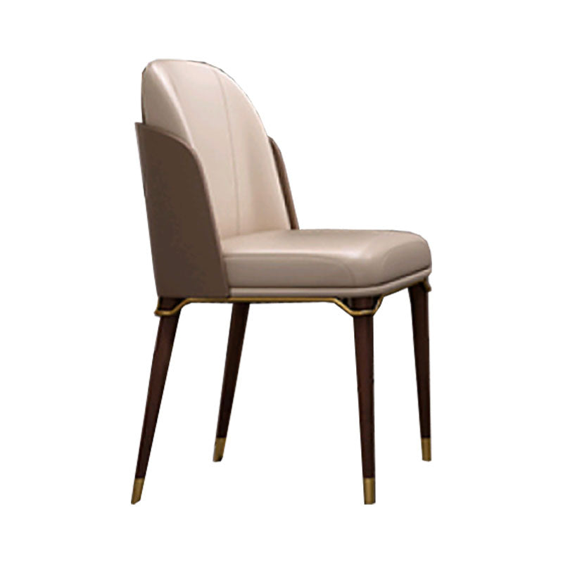 Glam Solid Wood Kitchen and Dining Room Chair Wingback Side Chair Dark Coffee 1 Piece Clearhalo 'Dining Chairs' 'Dining Tables & Seating' 'dining_chair' 'furn' 'furn_dining_chair' 'Furniture' 'furniture_dining_chair' 'Kitchen & Dining Furniture' 4831295