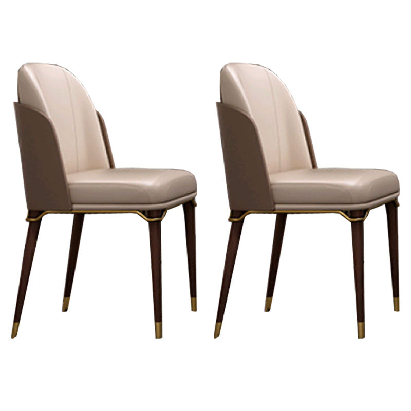 Glam Solid Wood Kitchen and Dining Room Chair Wingback Side Chair Dark Coffee 2 Piece Set Clearhalo 'Dining Chairs' 'Dining Tables & Seating' 'dining_chair' 'furn' 'furn_dining_chair' 'Furniture' 'furniture_dining_chair' 'Kitchen & Dining Furniture' 4831296