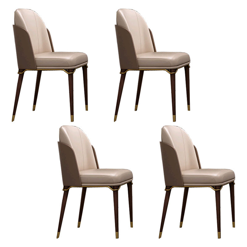 Glam Solid Wood Kitchen and Dining Room Chair Wingback Side Chair Dark Coffee 4 Piece Set Clearhalo 'Dining Chairs' 'Dining Tables & Seating' 'dining_chair' 'furn' 'furn_dining_chair' 'Furniture' 'furniture_dining_chair' 'Kitchen & Dining Furniture' 4831297