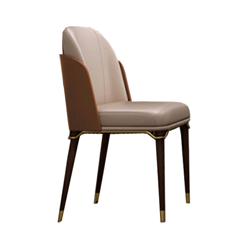 Glam Solid Wood Kitchen and Dining Room Chair Wingback Side Chair Yellow-Brown 1 Piece Clearhalo 'Dining Chairs' 'Dining Tables & Seating' 'dining_chair' 'furn' 'furn_dining_chair' 'Furniture' 'furniture_dining_chair' 'Kitchen & Dining Furniture' 4831298