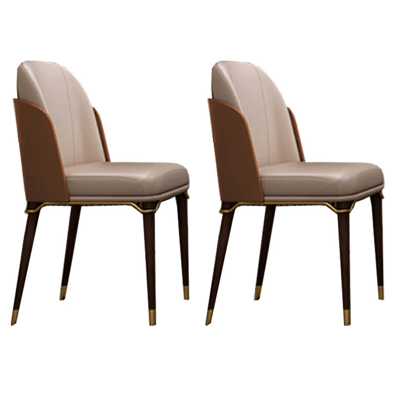 Glam Solid Wood Kitchen and Dining Room Chair Wingback Side Chair Yellow-Brown 2 Piece Set Clearhalo 'Dining Chairs' 'Dining Tables & Seating' 'dining_chair' 'furn' 'furn_dining_chair' 'Furniture' 'furniture_dining_chair' 'Kitchen & Dining Furniture' 4831299