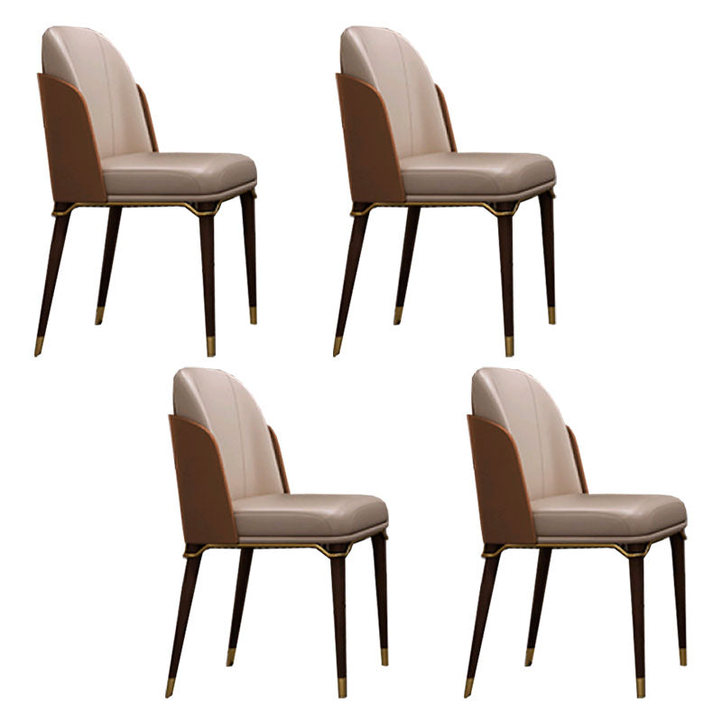 Glam Solid Wood Kitchen and Dining Room Chair Wingback Side Chair Yellow-Brown 4 Piece Set Clearhalo 'Dining Chairs' 'Dining Tables & Seating' 'dining_chair' 'furn' 'furn_dining_chair' 'Furniture' 'furniture_dining_chair' 'Kitchen & Dining Furniture' 4831300