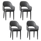 Glam Iron Arm Chair Open Back Dining Side Chair with Upholstered(Set of 4) Dark Gray 4 Piece Set Black Clearhalo 'Dining Chairs' 'Dining Tables & Seating' 'dining_chair' 'furn' 'furn_dining_chair' 'Furniture' 'furniture_dining_chair' 'Kitchen & Dining Furniture' 4831303
