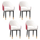 Glam Iron Arm Chair Open Back Dining Side Chair with Upholstered(Set of 4) White-Red 4 Piece Set Black Gold Clearhalo 'Dining Chairs' 'Dining Tables & Seating' 'dining_chair' 'furn' 'furn_dining_chair' 'Furniture' 'furniture_dining_chair' 'Kitchen & Dining Furniture' 4831311