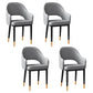 Glam Iron Arm Chair Open Back Dining Side Chair with Upholstered(Set of 4) Light Gray 4 Piece Set Black Gold Clearhalo 'Dining Chairs' 'Dining Tables & Seating' 'dining_chair' 'furn' 'furn_dining_chair' 'Furniture' 'furniture_dining_chair' 'Kitchen & Dining Furniture' 4831313