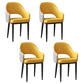 Glam Iron Arm Chair Open Back Dining Side Chair with Upholstered(Set of 4) Yellow 4 Piece Set Black Clearhalo 'Dining Chairs' 'Dining Tables & Seating' 'dining_chair' 'furn' 'furn_dining_chair' 'Furniture' 'furniture_dining_chair' 'Kitchen & Dining Furniture' 4831317
