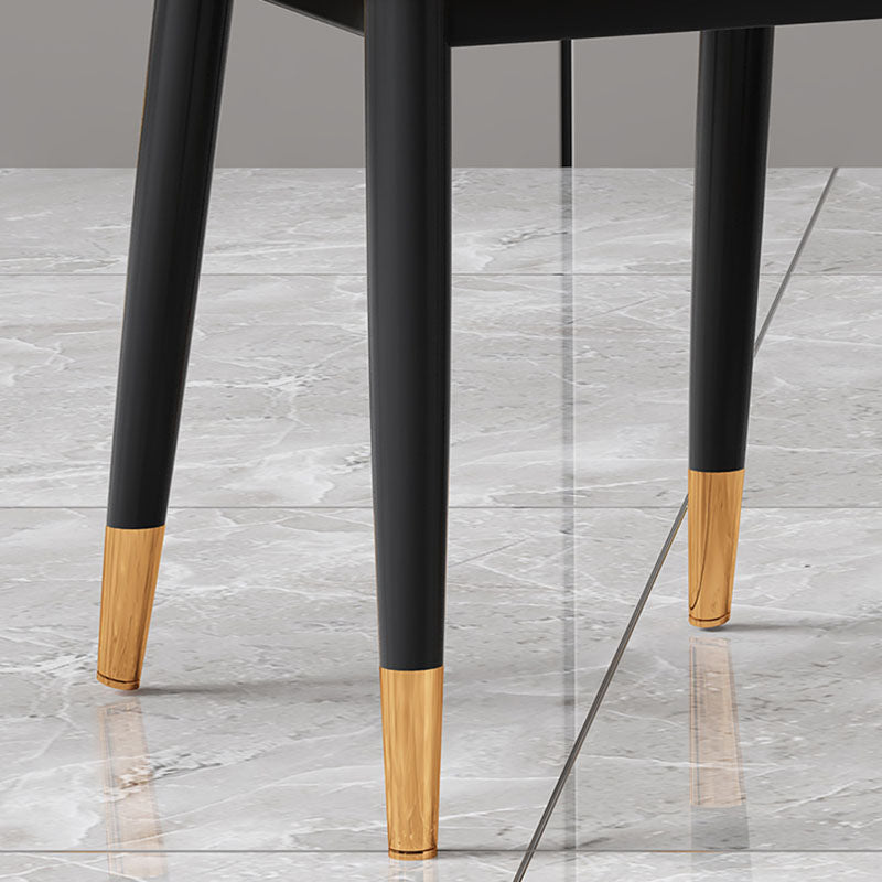 Glam Iron Arm Chair Open Back Dining Side Chair with Upholstered(Set of 4) Clearhalo 'Dining Chairs' 'Dining Tables & Seating' 'dining_chair' 'furn' 'furn_dining_chair' 'Furniture' 'furniture_dining_chair' 'Kitchen & Dining Furniture' 4831319