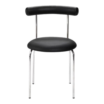 Glam Stainless Steel Legs Armless Dining Chairs Open Back Dining Side Chair in Silver Black 1 Piece Clearhalo 'Dining Chairs' 'Dining Tables & Seating' 'dining_chair' 'furn' 'furn_dining_chair' 'Furniture' 'furniture_dining_chair' 'Kitchen & Dining Furniture' 4831331