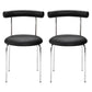 Glam Stainless Steel Legs Armless Dining Chairs Open Back Dining Side Chair in Silver Black 2 Piece Set Clearhalo 'Dining Chairs' 'Dining Tables & Seating' 'dining_chair' 'furn' 'furn_dining_chair' 'Furniture' 'furniture_dining_chair' 'Kitchen & Dining Furniture' 4831332