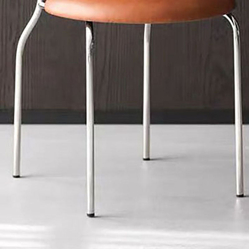 Glam Stainless Steel Legs Armless Dining Chairs Open Back Dining Side Chair in Silver Clearhalo 'Dining Chairs' 'Dining Tables & Seating' 'dining_chair' 'furn' 'furn_dining_chair' 'Furniture' 'furniture_dining_chair' 'Kitchen & Dining Furniture' 4831347