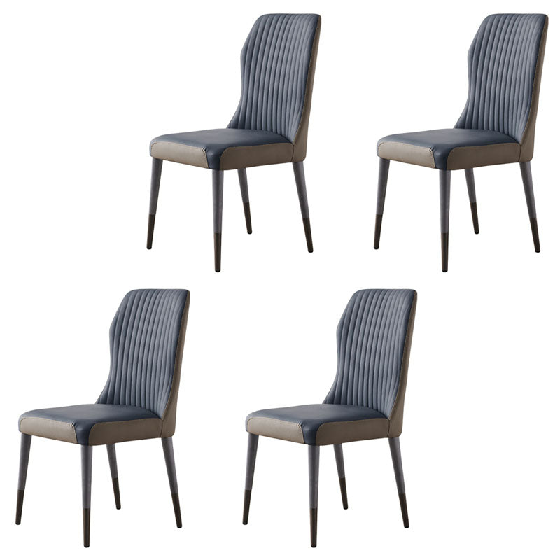 Glam Solid Wood Kitchen and Dining Room Chair Wingback Parsons Chair Blue 4 Piece Set Clearhalo 'Dining Chairs' 'Dining Tables & Seating' 'dining_chair' 'furn' 'furn_dining_chair' 'Furniture' 'furniture_dining_chair' 'Kitchen & Dining Furniture' 4831360