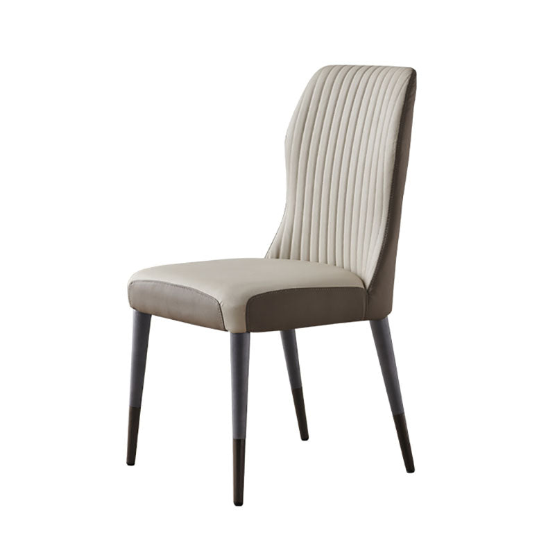 Glam Solid Wood Kitchen and Dining Room Chair Wingback Parsons Chair Off-White 1 Piece Clearhalo 'Dining Chairs' 'Dining Tables & Seating' 'dining_chair' 'furn' 'furn_dining_chair' 'Furniture' 'furniture_dining_chair' 'Kitchen & Dining Furniture' 4831362