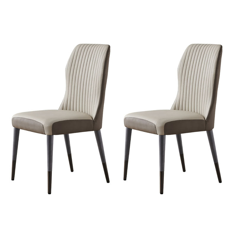 Glam Solid Wood Kitchen and Dining Room Chair Wingback Parsons Chair Off-White 2 Piece Set Clearhalo 'Dining Chairs' 'Dining Tables & Seating' 'dining_chair' 'furn' 'furn_dining_chair' 'Furniture' 'furniture_dining_chair' 'Kitchen & Dining Furniture' 4831363