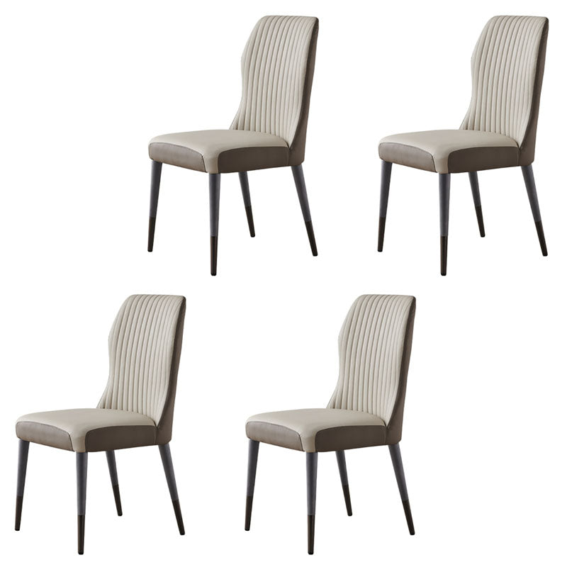 Glam Solid Wood Kitchen and Dining Room Chair Wingback Parsons Chair Off-White 4 Piece Set Clearhalo 'Dining Chairs' 'Dining Tables & Seating' 'dining_chair' 'furn' 'furn_dining_chair' 'Furniture' 'furniture_dining_chair' 'Kitchen & Dining Furniture' 4831365