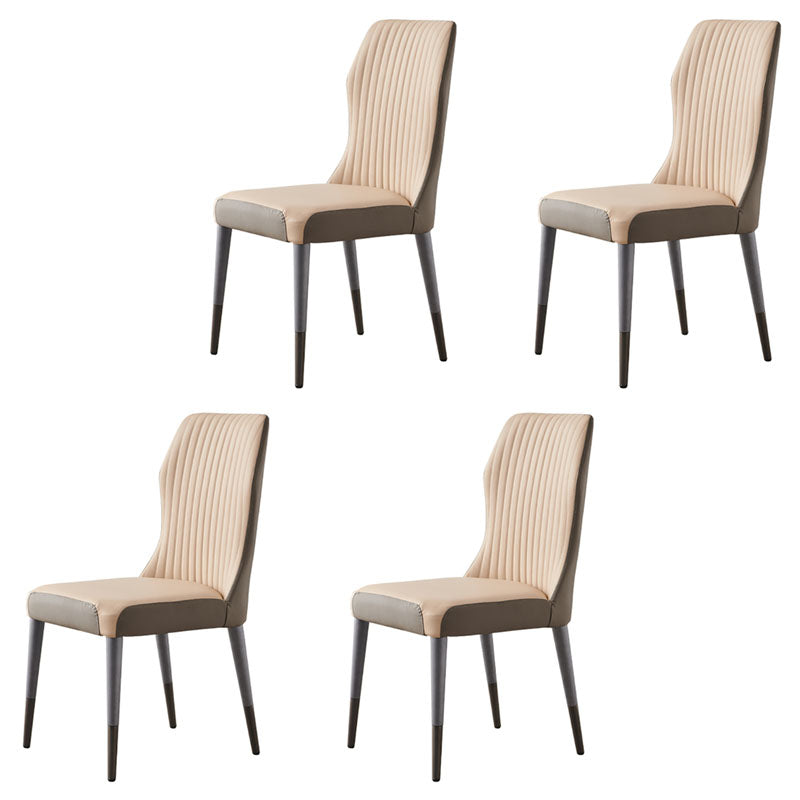 Glam Solid Wood Kitchen and Dining Room Chair Wingback Parsons Chair Grey 4 Piece Set Clearhalo 'Dining Chairs' 'Dining Tables & Seating' 'dining_chair' 'furn' 'furn_dining_chair' 'Furniture' 'furniture_dining_chair' 'Kitchen & Dining Furniture' 4831371