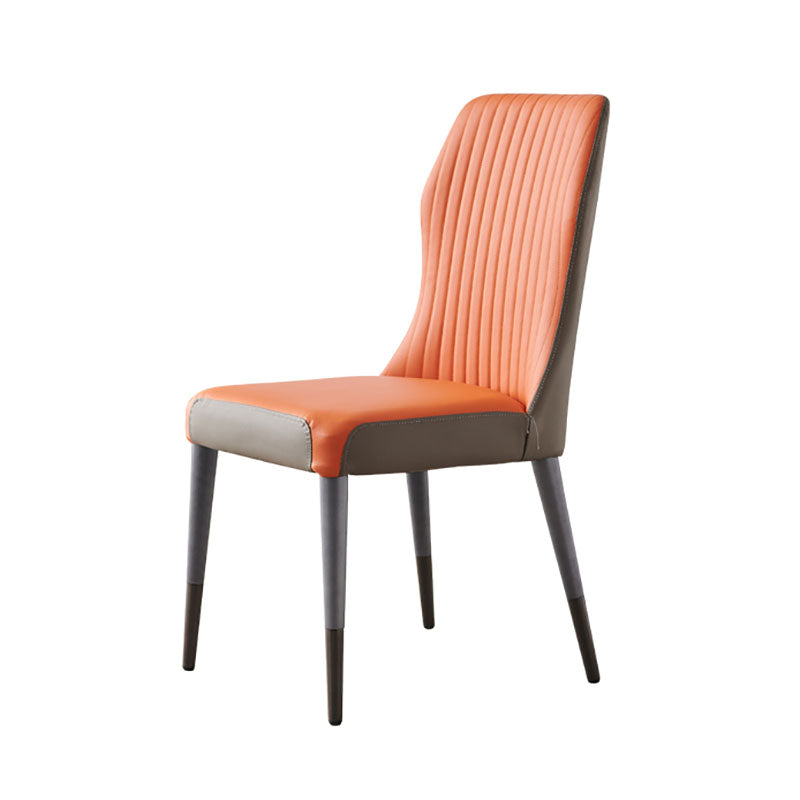 Glam Solid Wood Kitchen and Dining Room Chair Wingback Parsons Chair Orange 1 Piece Clearhalo 'Dining Chairs' 'Dining Tables & Seating' 'dining_chair' 'furn' 'furn_dining_chair' 'Furniture' 'furniture_dining_chair' 'Kitchen & Dining Furniture' 4831374