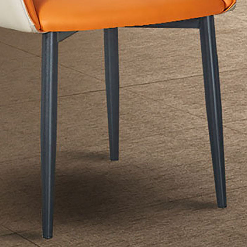 Modern Style Black Metal Arm Chair Upholstered Side Chair for Dining Room Clearhalo 'Dining Chairs' 'Dining Tables & Seating' 'dining_chair' 'furn' 'furn_dining_chair' 'Furniture' 'furniture_dining_chair' 'Kitchen & Dining Furniture' 4831399