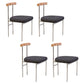 Glam Metal Dining Room Chairs Open Back Dining Side Chair in Silver Black-Silver Linen 4 Piece Set Clearhalo 'Dining Chairs' 'Dining Tables & Seating' 'dining_chair' 'furn' 'furn_dining_chair' 'Furniture' 'furniture_dining_chair' 'Kitchen & Dining Furniture' 4831419