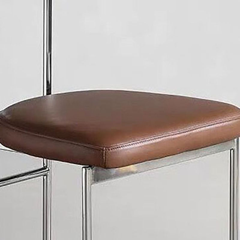 Glam Metal Dining Room Chairs Open Back Dining Side Chair in Silver Clearhalo 'Dining Chairs' 'Dining Tables & Seating' 'dining_chair' 'furn' 'furn_dining_chair' 'Furniture' 'furniture_dining_chair' 'Kitchen & Dining Furniture' 4831422