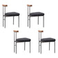 Glam Metal Dining Room Chairs Open Back Dining Side Chair in Silver Black Linen 4 Piece Set Clearhalo 'Dining Chairs' 'Dining Tables & Seating' 'dining_chair' 'furn' 'furn_dining_chair' 'Furniture' 'furniture_dining_chair' 'Kitchen & Dining Furniture' 4831427
