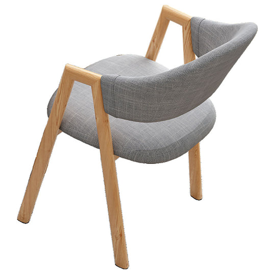 Modern Style Iron Arm Chair Open Back Dining Side Chair with Upholstered Clearhalo 'Dining Chairs' 'Dining Tables & Seating' 'dining_chair' 'furn' 'furn_dining_chair' 'Furniture' 'furniture_dining_chair' 'Kitchen & Dining Furniture' 4831437