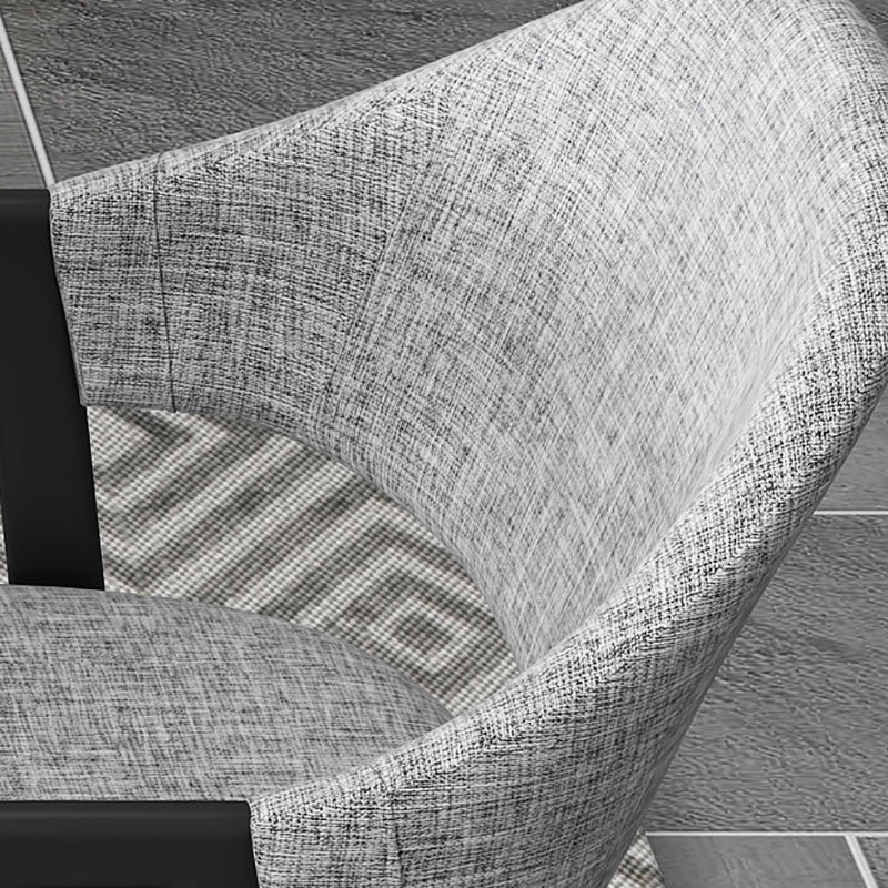 Modern Style Iron Arm Chair Open Back Dining Side Chair with Upholstered Clearhalo 'Dining Chairs' 'Dining Tables & Seating' 'dining_chair' 'furn' 'furn_dining_chair' 'Furniture' 'furniture_dining_chair' 'Kitchen & Dining Furniture' 4831439