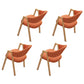 Modern Style Iron Arm Chair Open Back Dining Side Chair with Upholstered Orange 4 Piece Set Natural Wood Clearhalo 'Dining Chairs' 'Dining Tables & Seating' 'dining_chair' 'furn' 'furn_dining_chair' 'Furniture' 'furniture_dining_chair' 'Kitchen & Dining Furniture' 4831445