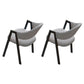 Modern Style Iron Arm Chair Open Back Dining Side Chair with Upholstered Light Gray 2 Piece Set Black Clearhalo 'Dining Chairs' 'Dining Tables & Seating' 'dining_chair' 'furn' 'furn_dining_chair' 'Furniture' 'furniture_dining_chair' 'Kitchen & Dining Furniture' 4831448